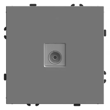 Розетка телевизионная 1-местная (механизм), STEKKER, 75 Ом, 5-862МГц, серия Эмили, RST00-5108-10, платиново-серый, soft touch 49953