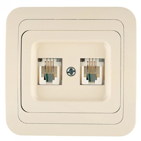 Розетка тf евро двойная Makel Mimoza 25034