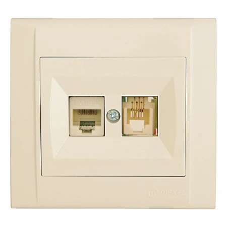Розетка комп. ( cat 5) + тf евро Makel Defne 42010037