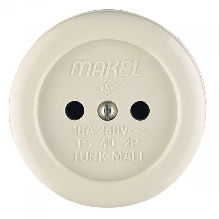 Розетка Makel 1-м ОП без заземл. круглая 16012