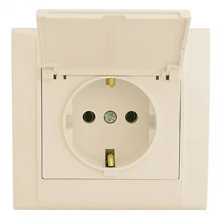 Розетка с заземлением и крышкой Makel Defne 42010029