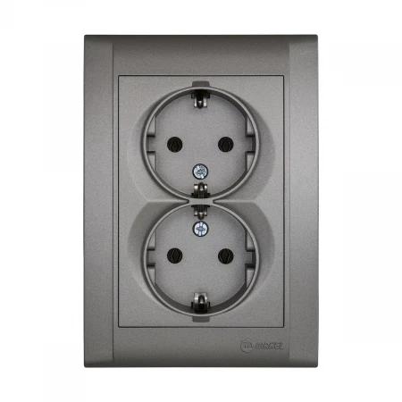 Розетка двойная с/з ( новый дизайн) Makel Defne 42052057