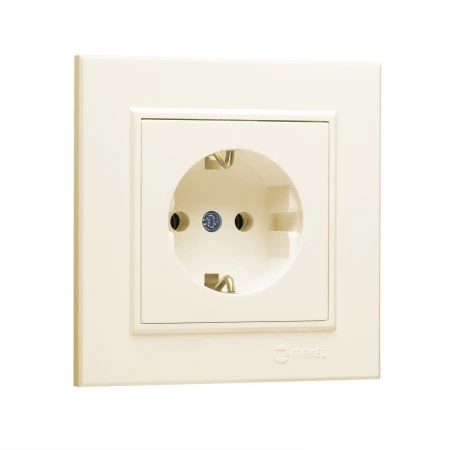 Розетка Makel 1-м СП Karea 16А IP20 с/з крем. 56010028