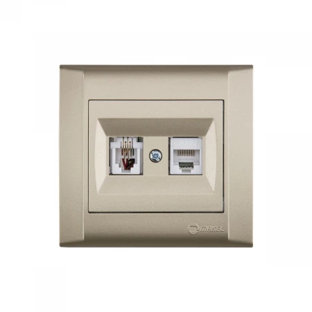 Розетка комп. ( cat 5) + тf евро Makel Defne 42057037