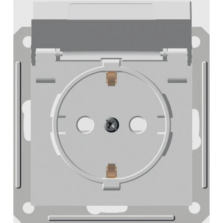 Розетка 2К+З Systeme Electric W59 Aqua 16A 250V с крышкой шторками белая RS16-152B-18