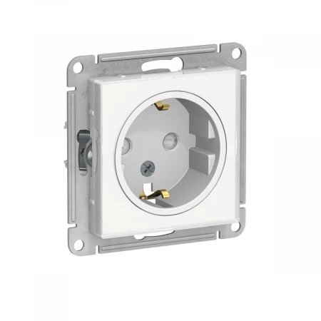 Розетка одинарная Systeme Electric AtlasDesign Art 16A 250V с зазем. и шторками белая ATN200145