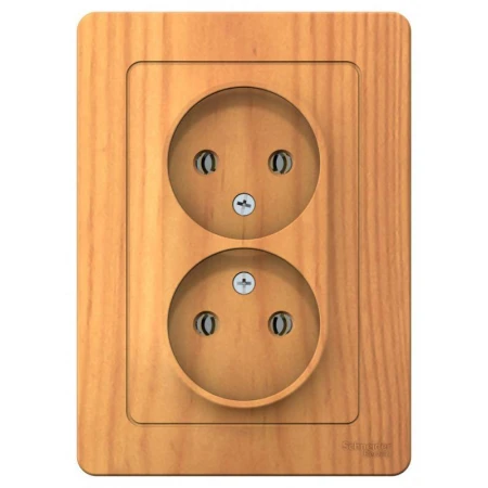 Розетка двойная 2К Systeme Electric Blanca 16A 250V ясень BLNRS000025