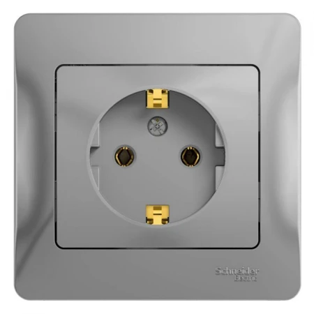 Розетка 2К+З Systeme Electric Glossa 16A 250V алюминий GSL000342