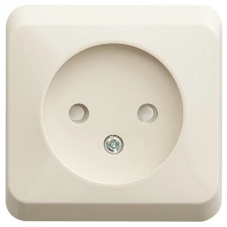 Розетка одинарная Systeme Electric Этюд 16A 250V без зазем. со шторками кремовая PA16-002K