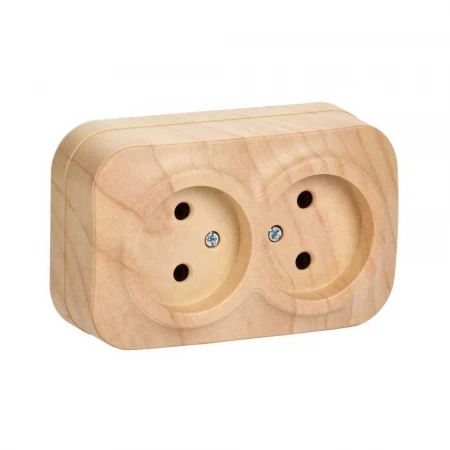 Розетка двойная 2P IEK Glory сосна ERH20-K34-10