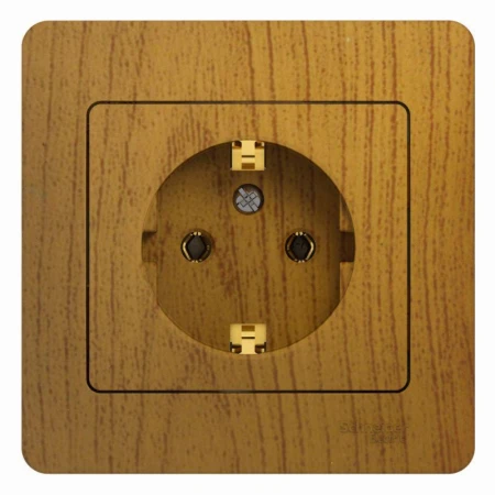 Розетка 2К+З Systeme Electric Glossa 16A 250V дуб GSL000542