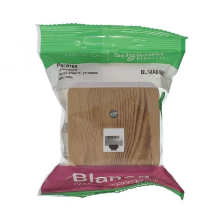 Розетка компьютерная RJ45 Systeme Electric Blanca 5e кат UTP ясень BLNIA045005