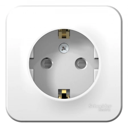 Розетка 2К+З Systeme Electric Blanca 16A 250V со шторками белая BLNRA011101