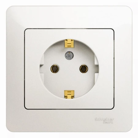 Розетка 2К+З Systeme Electric Glossa 16A 250V перламутр GSL000642