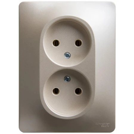 Розетка двойная 2К Systeme Electric Glossa 16A 250V перламутр GSL000620