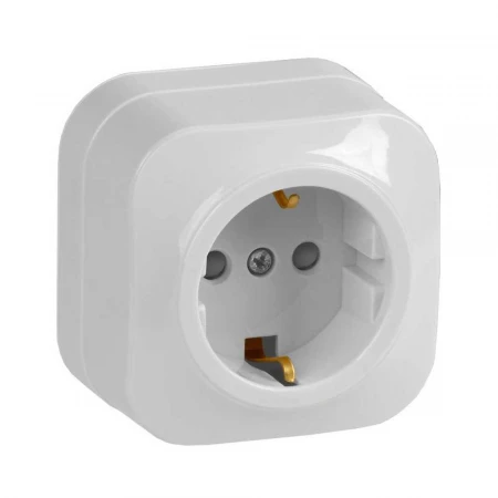 Розетка 2P+PE IEK Glory со шторками белая ERH14-K01-16
