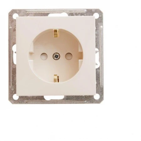 Розетка 2К+З Systeme Electric W59 16A 250V со шторками слоновая кость RS16-152-2-86