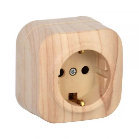 Розетка 2P+PE IEK Glory сосна ERH11-K34-16