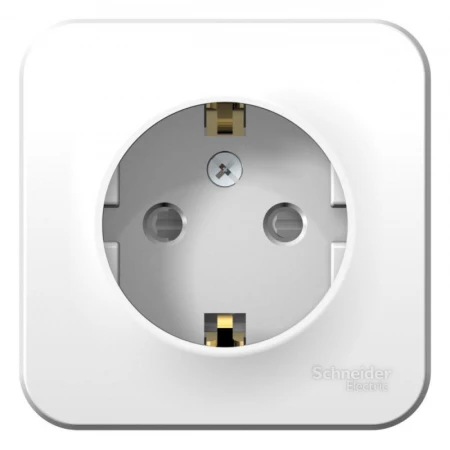 Розетка 2К+З Systeme Electric Blanca 16A 250V со шторками белая BLNRA011121