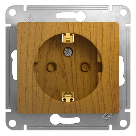 Розетка 2К+З Systeme Electric Glossa 16A 250V со шторками дуб GSL000545