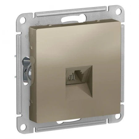 Розетка телефонная RJ11 Systeme Electric AtlasDesign шампань ATN000581