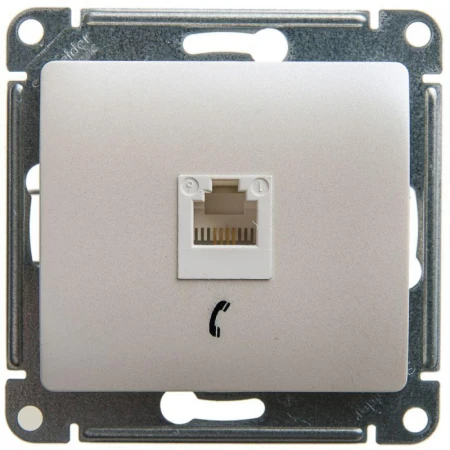 Розетка телефонная RJ11 Systeme Electric Glossa перламутр GSL000681T
