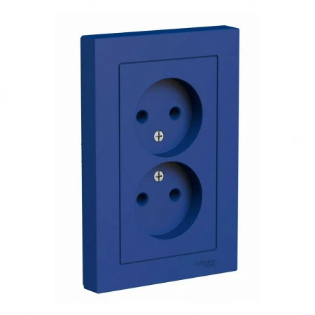 Розетка двойная 2К Systeme Electric AtlasDesign 16A 250V аквамарин ATN001120