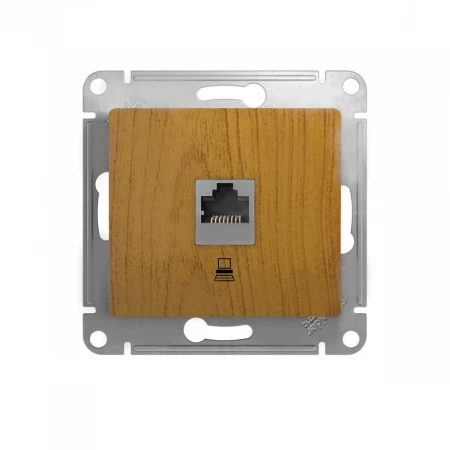Розетка компьютерная 1хRJ45 Systeme Electric Glossa кат.5E дуб GSL000581K