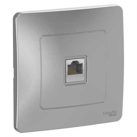 Розетка компьютерная RJ45 Systeme Electric Blanca 5e кат UTP алюминий BLNIS045003