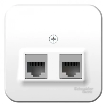 Розетка компьютерная двойная RJ45 Systeme Electric Blanca 5e кат UTP белая BLNIA045451