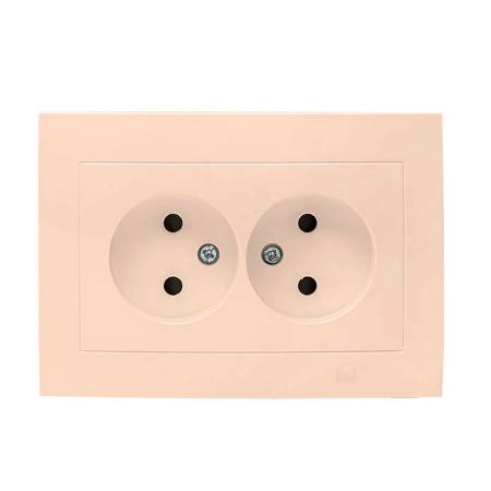 Валенсия розетка 2-местная б/з 10А кремовая с защ. штор. EKF PROxima EWR10-102-20