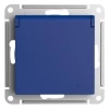Розетка 2К+З Systeme Electric AtlasDesign 16A 250V со шторками и крышкой аквамарин ATN001146