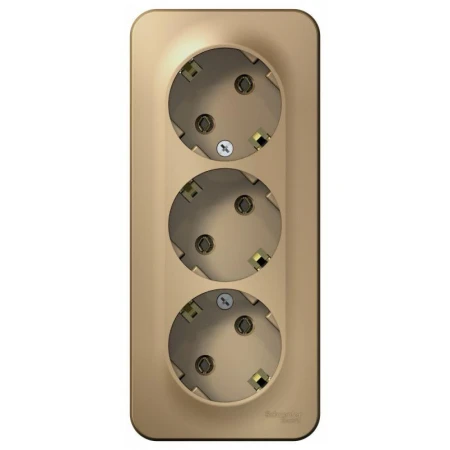 Розетка тройная 2К+3 Systeme Electric Blanca 16A 250V титан BLNRA010314
