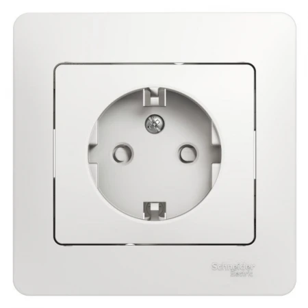 Розетка 2К+З Systeme Electric Glossa 16A 250V со шторками белая GSL000144