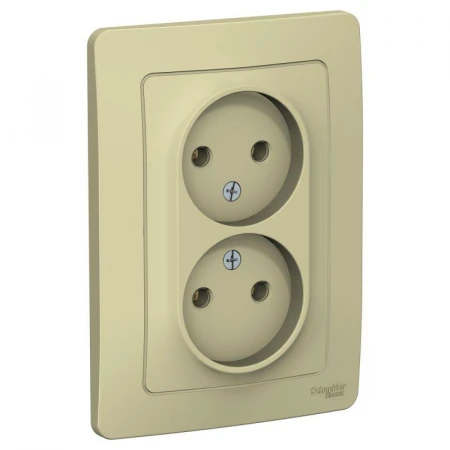Розетка двойная 2К Systeme Electric Blanca 16A 250V бежевая BLNRS000027