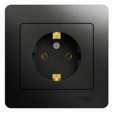 Розетка 2К+З Systeme Electric Glossa 16A 250V антрацит GSL000742
