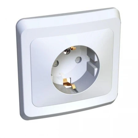 Розетка 2К+З Systeme Electric Этюд 16A 250V со шторками белая PC16-004B