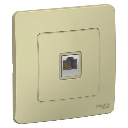 Розетка компьютерная RJ45 Systeme Electric Blanca 5e кат UTP бежевая BLNIS045007