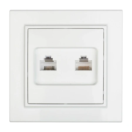 Минск Розетка RJ-45+Phone СП белая EKF Basic ERK00-135-10
