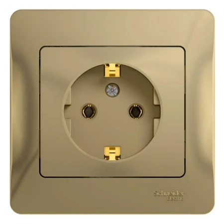 Розетка 2К+З Systeme Electric Glossa 16A 250V титан GSL000442