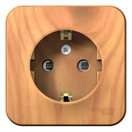 Розетка 2К+З Systeme Electric Blanca 16A 250V со шторками ясень BLNRA011115