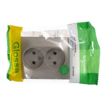 Розетка двойная 2К Systeme Electric Glossa 16A 250V титан GSL000420