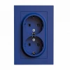 Розетка двойная 2К+З Systeme Electric AtlasDesign 16A 250V аквамарин ATN001124