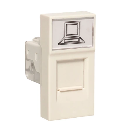 Розетка RJ45 кат. 5e, 1 модуль EKF E1MK015E-135-10