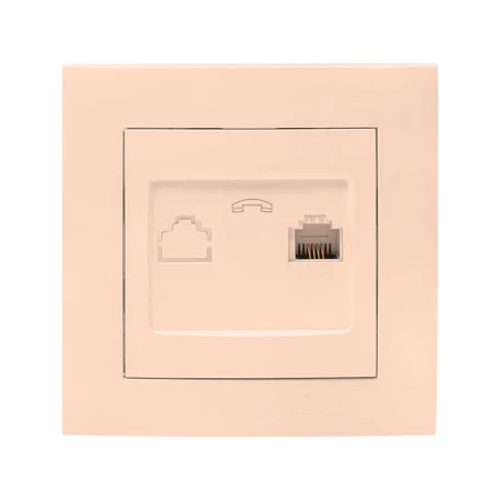 Валенсия розетка телефонная RG-11 1-местная кремовая EKF PROxima EWT01-034-20