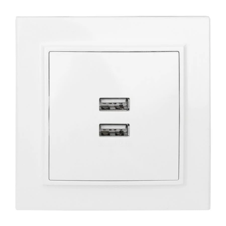 Минск Розетка USB 2-местная СП 2,1А белая EKF ERR-2USB-100