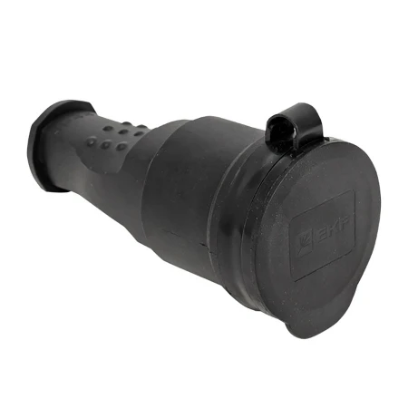 Розетка переносная с защитной крышкой каучуковая 230В 2P+PE 16A IP44 EKF RPS-012-16-230-44