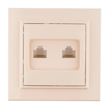Минск Розетка RJ-45 2-местная СП бежевая EKF ERK02-035-20