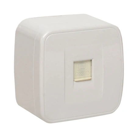 Минск Розетка RJ-45 1-местная, ОП 1А, 120В, белая EKF Basic EGK01-035-10