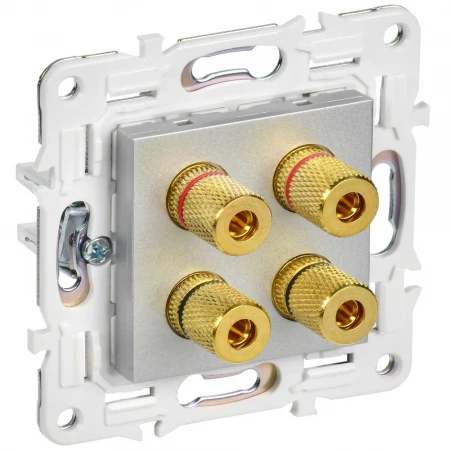 SKANDY Аудиорозетка 4-местная SK-A01S серебряный IEK SK-S40-K23